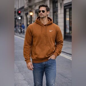 Nike Men's Orange Hoodie Size Small Fall Autumn Color EUC